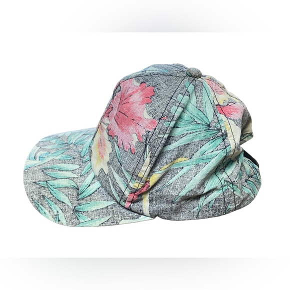 Vintage 1980s Gray Floral Strap Back Golf Running Retro Baseball Hat Cap - Picture 3 of 6